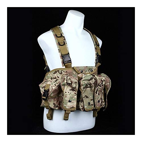 AK Chest Tactical Vest Militärausrüstung AK 47 Magazintasche Airsoft Paintball Jagdweste Im Freien Outdoor (Color : MC, Size : One size) von YUANYUAN520