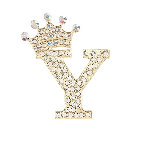 Buchstaben Brosche für Damen, modisch, 26 Buchstaben A–Z, Gold/Silber, für Herren, Damen, Alphabet-Brosche (Y) von YUANYUYING