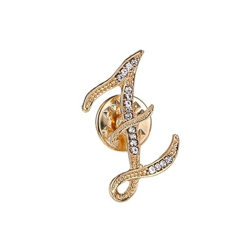 Buchstaben Brosche für Damen, modisch, 26 Buchstaben A–Z, Gold/Silber, für Herren, Damen, Alphabet-Brosche (Z) von YUANYUYING