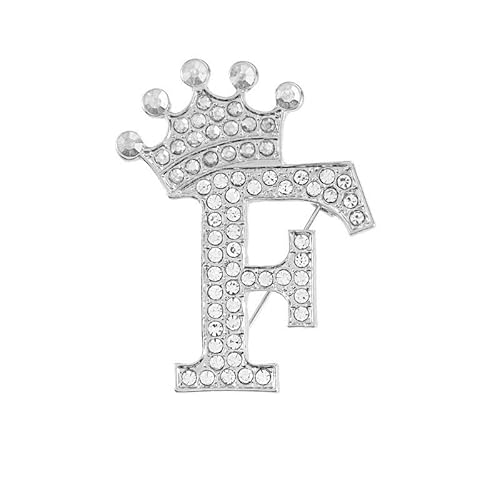 Buchstabenbrosche, A–Z, Buchstabenbrosche für Damen, Kunstperlen, Initialen, modisch, 26 Buchstaben, individueller Schmuck, Geschenke (F) von YUANYUYING