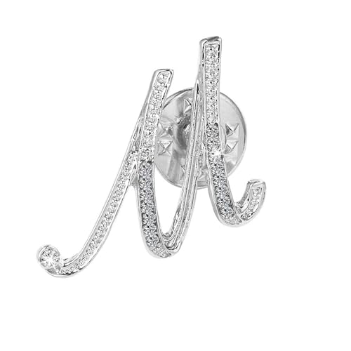 Buchstabenbrosche, A–Z, Buchstabenbrosche für Damen, Kunstperlen, Initialen, modisch, 26 Buchstaben, individueller Schmuck, Geschenke (M) von YUANYUYING