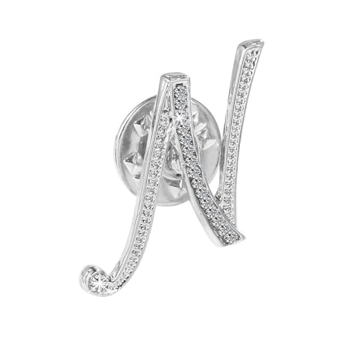 Buchstabenbrosche, A–Z, Buchstabenbrosche für Damen, Kunstperlen, Initialen, modisch, 26 Buchstaben, individueller Schmuck, Geschenke (N) von YUANYUYING