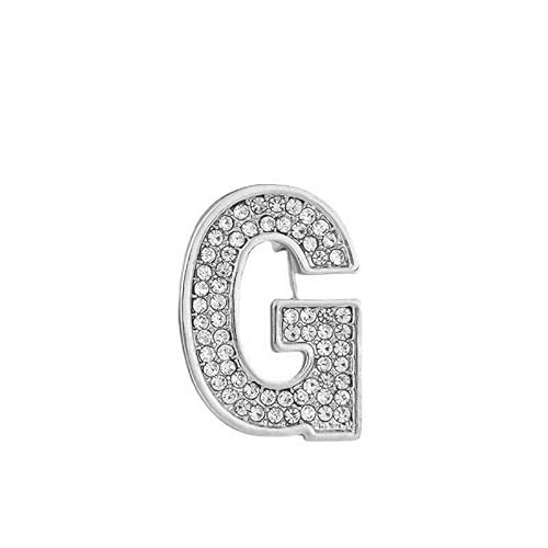 Dekorative Brosche, Kristallperlen, Initialen, vergoldet, emailliert, bunte Buchstaben, Alphabet, Brosche, Schmuck als Geschenk (G) von YUANYUYING