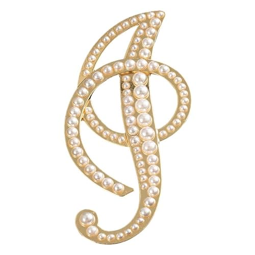 Dekorative Brosche, Kristallperlen, Initialen, vergoldet, emailliert, bunte Buchstaben, Alphabet, Brosche, Schmuck als Geschenk (I) von YUANYUYING