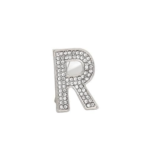 Dekorative Brosche, Kristallperlen, Initialen, vergoldet, emailliert, bunte Buchstaben, Alphabet, Brosche, Schmuck als Geschenk (R) von YUANYUYING