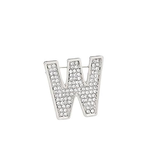 Dekorative Brosche, Kristallperlen, Initialen, vergoldet, emailliert, bunte Buchstaben, Alphabet, Brosche, Schmuck als Geschenk (W) von YUANYUYING