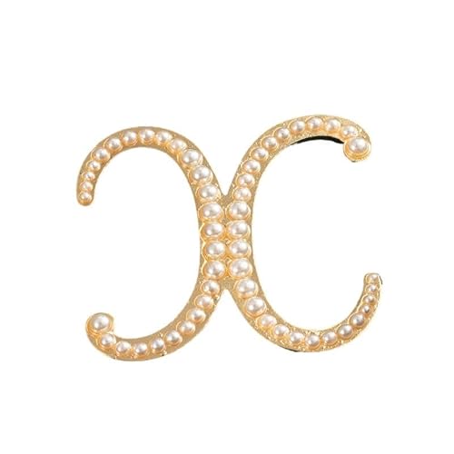 Dekorative Brosche, Kristallperlen, Initialen, vergoldet, emailliert, bunte Buchstaben, Alphabet, Brosche, Schmuck als Geschenk (X) von YUANYUYING