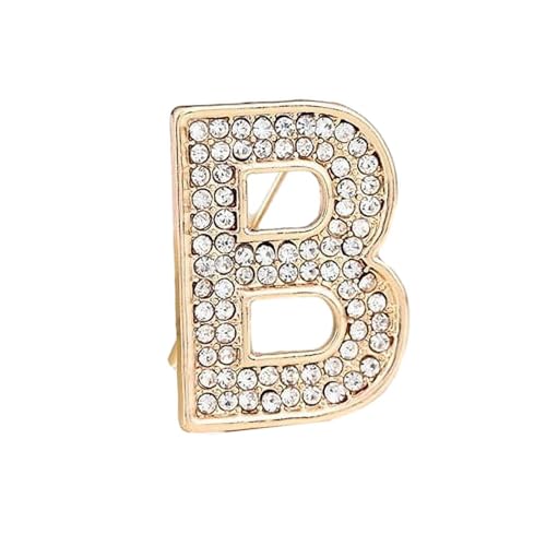 Namens Brosche, Perlen, Initialen, Kristall, A–Z, 26 Buchstaben, Brosche, Schmuck für Damen (B) von YUANYUYING
