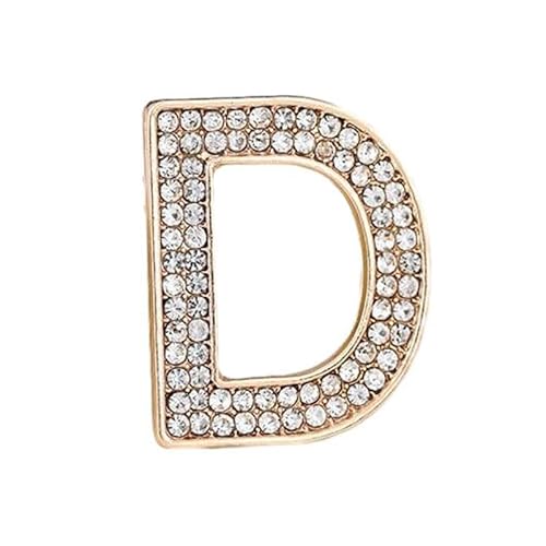 Namens Brosche, Perlen, Initialen, Kristall, A–Z, 26 Buchstaben, Brosche, Schmuck für Damen (D) von YUANYUYING