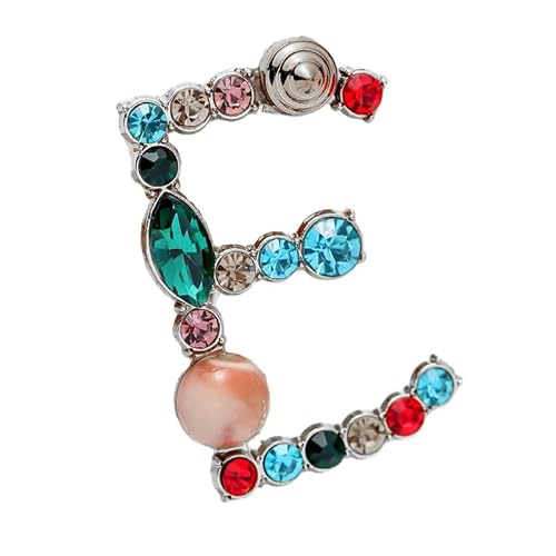 Namens Brosche, Perlen, Initialen, Kristall, A–Z, 26 Buchstaben, Brosche, Schmuck für Damen (E) von YUANYUYING