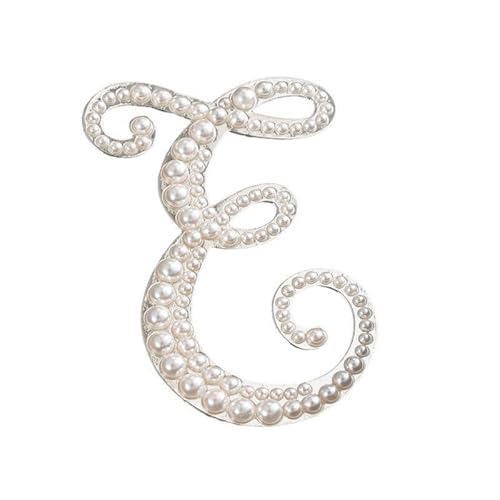 Namens Brosche, Perlen, Initialen, Kristall, A–Z, 26 Buchstaben, Brosche, Schmuck für Damen (E) von YUANYUYING