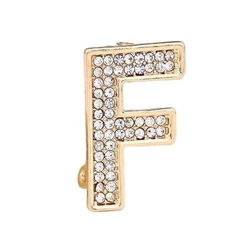 Namens Brosche, Perlen, Initialen, Kristall, A–Z, 26 Buchstaben, Brosche, Schmuck für Damen (F) von YUANYUYING