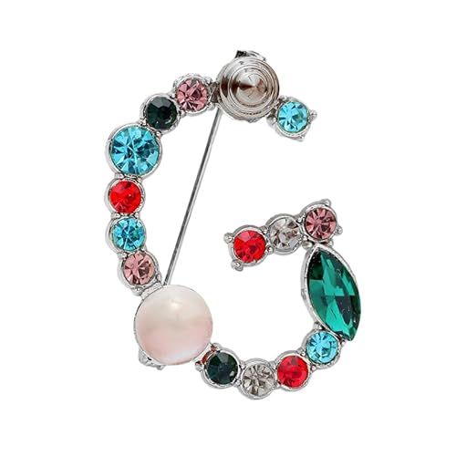 Namens Brosche, Perlen, Initialen, Kristall, A–Z, 26 Buchstaben, Brosche, Schmuck für Damen (G) von YUANYUYING