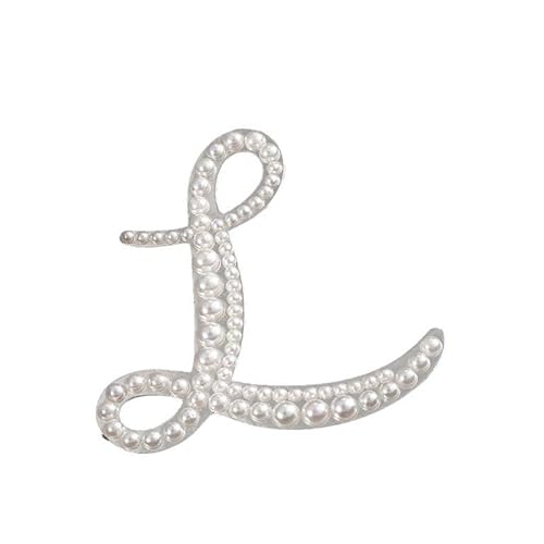 Namens Brosche, Perlen, Initialen, Kristall, A–Z, 26 Buchstaben, Brosche, Schmuck für Damen (L) von YUANYUYING