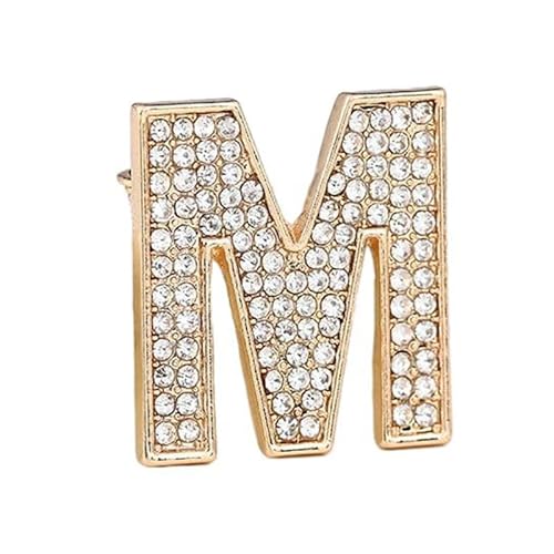 Namens Brosche, Perlen, Initialen, Kristall, A–Z, 26 Buchstaben, Brosche, Schmuck für Damen (M) von YUANYUYING