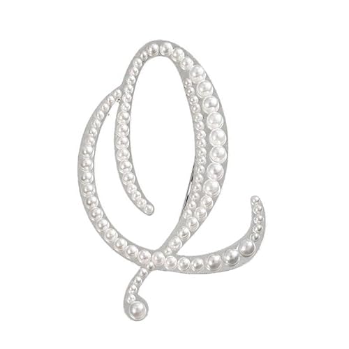 Namens Brosche, Perlen, Initialen, Kristall, A–Z, 26 Buchstaben, Brosche, Schmuck für Damen (Q) von YUANYUYING