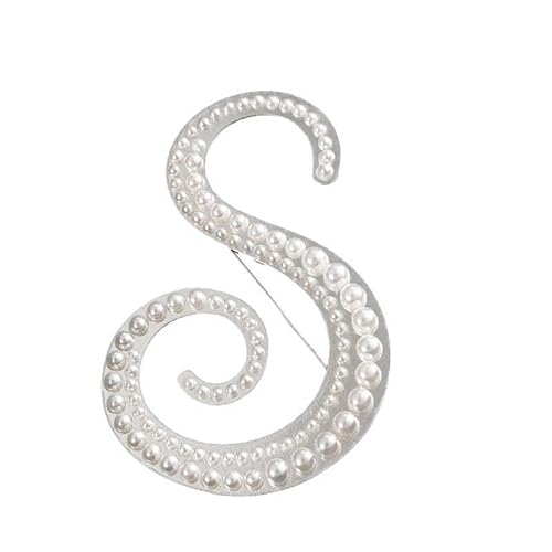Namens Brosche, Perlen, Initialen, Kristall, A–Z, 26 Buchstaben, Brosche, Schmuck für Damen (S) von YUANYUYING