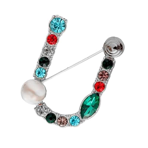 Namens Brosche, Perlen, Initialen, Kristall, A–Z, 26 Buchstaben, Brosche, Schmuck für Damen (U) von YUANYUYING