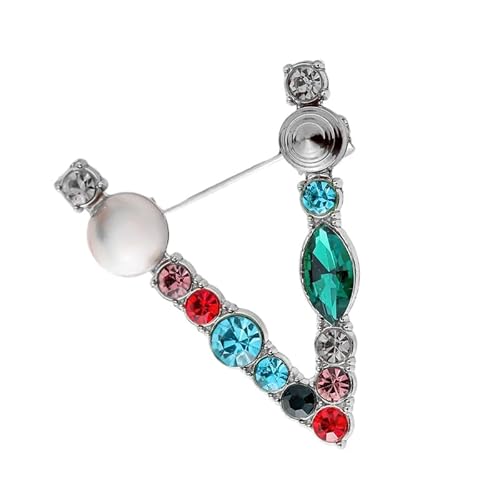 Namens Brosche, Perlen, Initialen, Kristall, A–Z, 26 Buchstaben, Brosche, Schmuck für Damen (V) von YUANYUYING