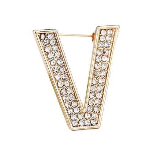 Namens Brosche, Perlen, Initialen, Kristall, A–Z, 26 Buchstaben, Brosche, Schmuck für Damen (V) von YUANYUYING