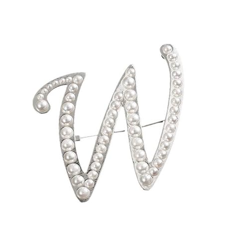 Namens Brosche, Perlen, Initialen, Kristall, A–Z, 26 Buchstaben, Brosche, Schmuck für Damen (W) von YUANYUYING