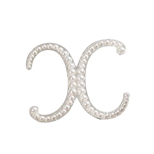 Namens Brosche, Perlen, Initialen, Kristall, A–Z, 26 Buchstaben, Brosche, Schmuck für Damen (X) von YUANYUYING