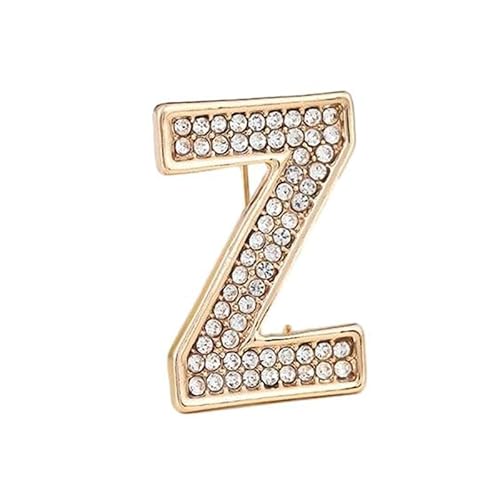Namens Brosche, Perlen, Initialen, Kristall, A–Z, 26 Buchstaben, Brosche, Schmuck für Damen (Z) von YUANYUYING
