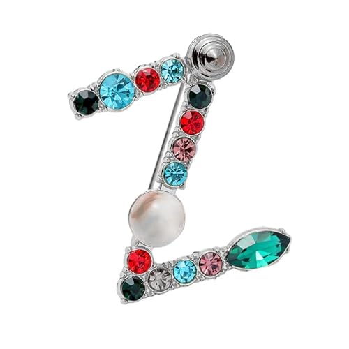 Namens Brosche, Perlen, Initialen, Kristall, A–Z, 26 Buchstaben, Brosche, Schmuck für Damen (Z) von YUANYUYING