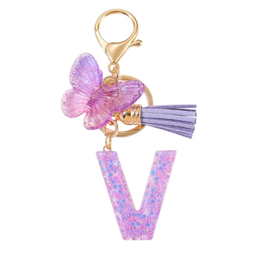 YUANYUYING Schlüsselanhänger mit Buchstaben für Damen und Mädchen, Valentinstag, süßer Schlüsselanhänger fürs Auto (V) von YUANYUYING