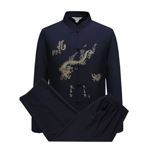 YUANZHOU Chinesischer Tai Chi Anzug Tang Anzug Männer Traditionelle Kleidung Hanfu Bestickte Ärmel Oberteile Und Hosen Schnalle Stehkragen Stickerei,Black-39 YUANZHOU Chinesischer Tai Chi Anzug Tang Anzug Männer Traditionelle Kleidung Hanfu Bestickte Ärmel Oberteile Und Hosen Schnalle Stehkragen Stickerei,Black-39 von YUANZHOU
