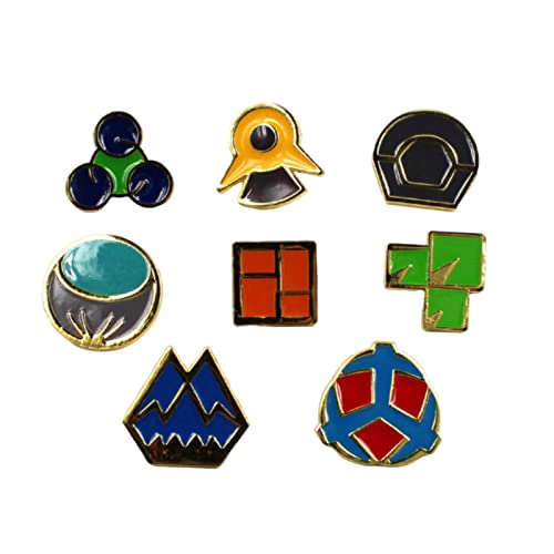 YUANstore Anwendbar für Pocket Monster Generation 1–6 Gym Badge Collection Box, Spielsammlung Set mit 8 Stück, Geschenk für Heranwachsende und Mädchen von YUANstore