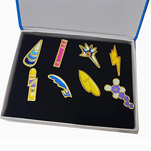 YUANstore Anwendbar für Pocket Monster Generation 1–6 Gym Badge Collection Box, Spielsammlung Set mit 8 Stück, Geschenk für Heranwachsende und Mädchen von YUANstore