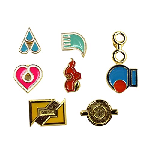 YUANstore Anwendbar für Pocket Monster Generation 1–6 Gym Badge Collection Box, Spielsammlung Set mit 8 Stück, Geschenk für Heranwachsende und Mädchen von YUANstore