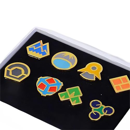 YUANstore Anwendbar für Pocket Monster Generation 1–6 Gym Badge Collection Box, Spielsammlung Set mit 8 Stück, Geschenk für Heranwachsende und Mädchen von YUANstore