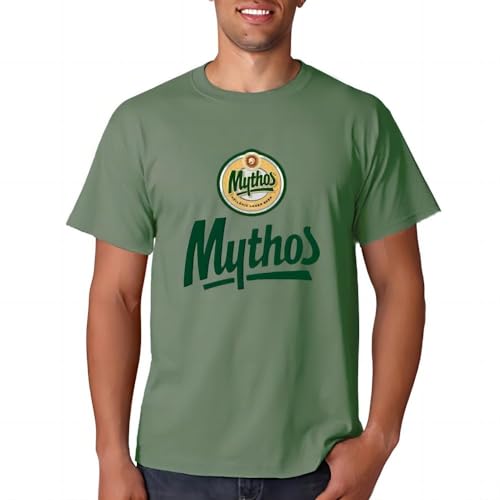New Mythos Greek Beer Logo Black White T-Shirt(1) Green L von YUBANG