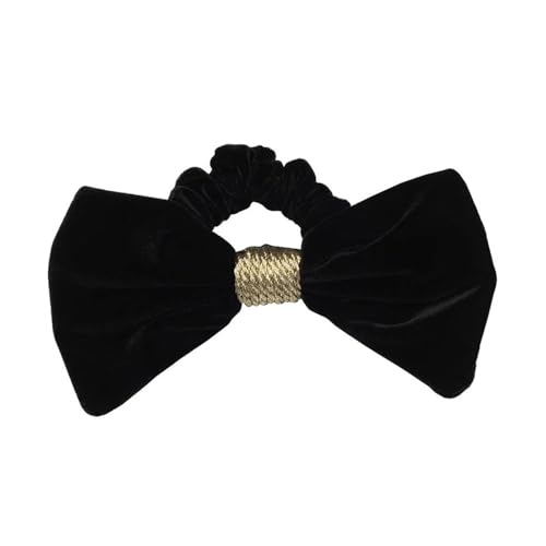 Elastische Haarbänder, weiche Haargummis Damen Samtschleife Haarbänder Schwarz von YUBAOLI