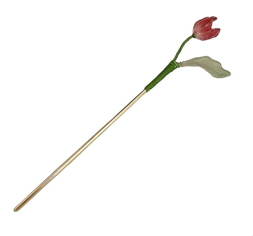 Haarnadel, Haarstäbchen, Haarstäbchen, 1 Stück Haarstäbchen, modische Haarstäbchen aus Metall, elegante Haarnadeln, einfach, floral, dekorativ(Red) von YUBAOLI