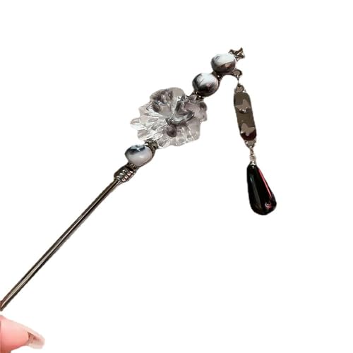 Haarnadel, Haarstäbchen for Frauen, Haarnadel mit chinesischer Tinte, Blume, Quaste, Haarnadel im antiken Stil, minimalistische Kopfbedeckung von YUBAOLI
