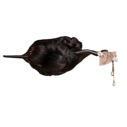 Haarnadel, Haarstäbchen for Frauen, schwarze Sandelholz-Perlen-Quasten-Haarnadel for Damen im chinesischen Stil von YUBAOLI