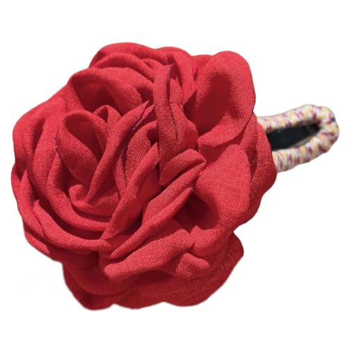 Haarspangen, Haarschmuck for Damen, süße Ballett-Blumen-Haarspange, große Rosen-Haarnadel, Entenschnabel-Haarspange, Haarspangen for Damen, seitliche Ponyfrisuren, Haar-Styling-Tool(Red) von YUBAOLI
