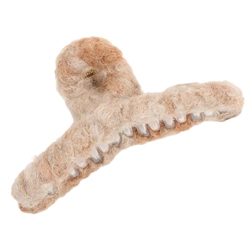 Haarspangen Kralle, Haar-Accessoires for Frauen, Haarkrallenclip for Frauen Krallenclip Haarbananenclip Kieferklemme Plüsch-Haarkrallen Weibliches Haar-Accessoire(Coffee Color) von YUBAOLI