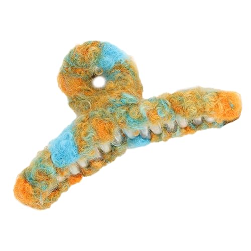Haarspangen Kralle, Haar-Accessoires for Frauen, Haarkrallenclip for Frauen Krallenclip Haarbananenclip Kieferklemme Plüsch-Haarkrallen Weibliches Haar-Accessoire(Yellow Blue) von YUBAOLI