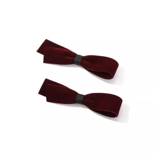 Schmetterling Haarspangen,Dekorative Haarspange Damen Samt Schleife Haarspangen Stirn Seite Haarkarten(Red) von YUBAOLI