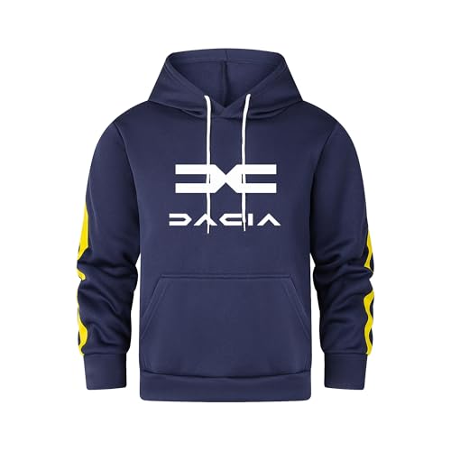 Männer Solide Farbe Gelb Gestreift Da.c_ia Sweatshirt Outdoor Lässig Klassischen Kordelzug Hoodie mit Tasche (Blau,XXL) von YUBEIER