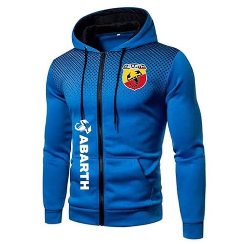 YUBEIER Herren Polka Dot Hoodie mit Taschen Ab.a_rth Outdoor Casual Zip Cardigan Fleece Sport Jacke (Blue,XXL) von YUBEIER