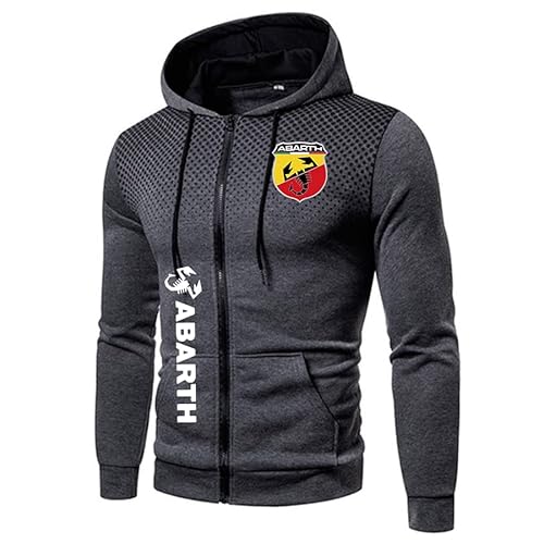 YUBEIER Herren Polka Dot Hoodie mit Taschen Ab.a_rth Outdoor Casual Zip Cardigan Fleece Sport Jacke (Grey,M) von YUBEIER