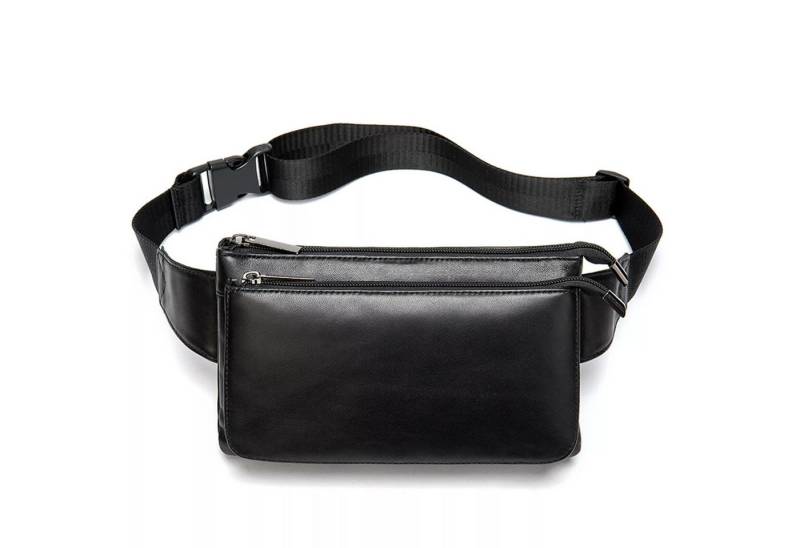 YUBRO-STUDIO Bauchtasche Herren Bauchtasche Leder Mehrere Taschen Verstellbar Reise Hüfttasche von YUBRO-STUDIO