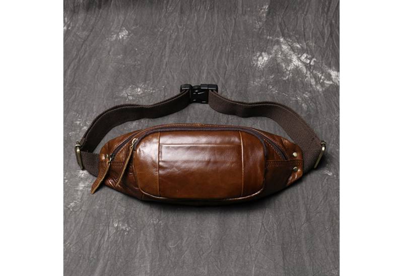 YUBRO-STUDIO Bauchtasche Herren Leder Bauchtasche Hüfttasche mit Verstellbarem Gurt von YUBRO-STUDIO