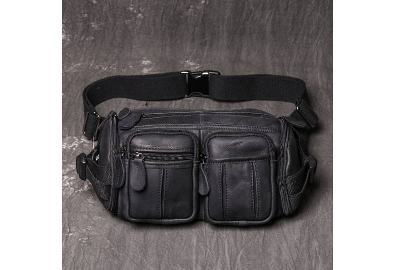 YUBRO-STUDIO Bauchtasche Herren Leder Bauchtasche Mehrere Fächer Gürteltasche Echtleder Reisen von YUBRO-STUDIO