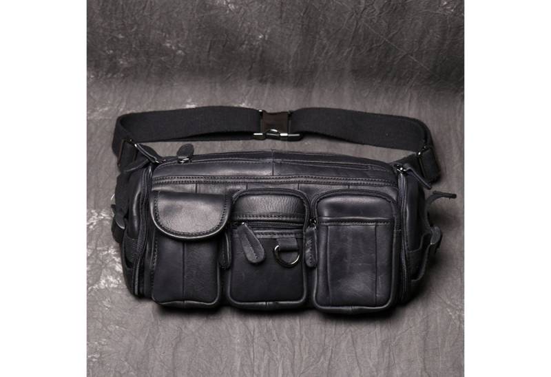 YUBRO-STUDIO Bauchtasche Herren Leder Umhängetasche Mehrere Taschen Verstellbarer Gurt Reise von YUBRO-STUDIO